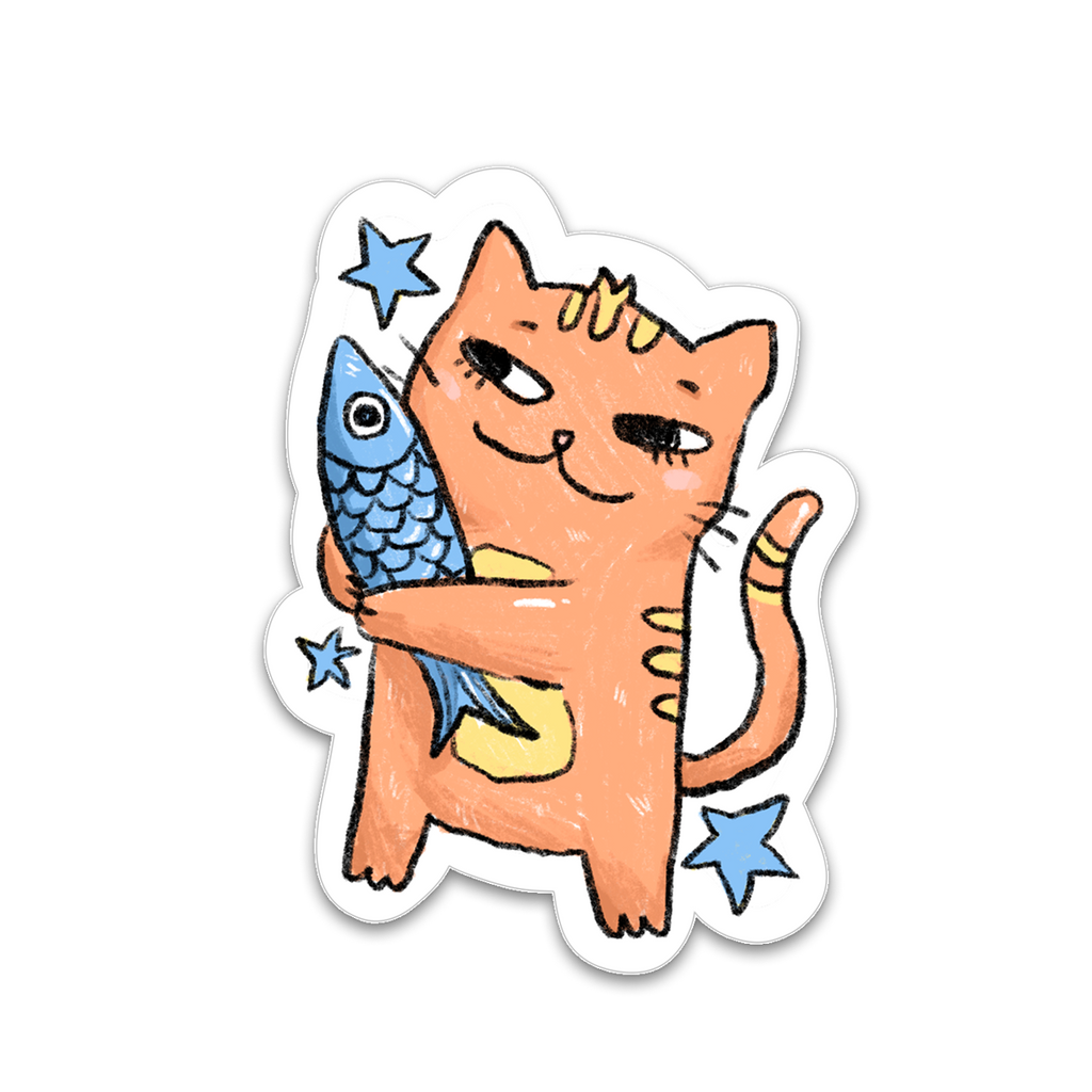 Fishy Cat Sticker