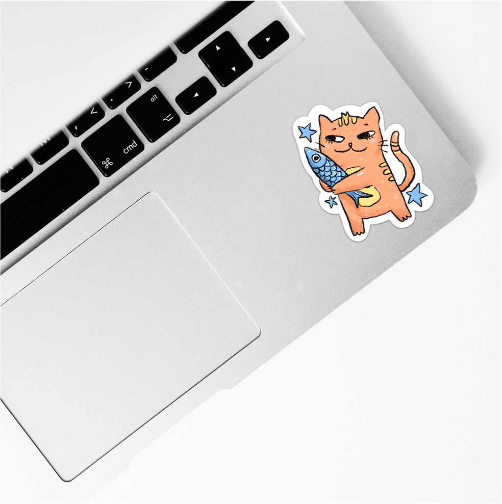 Fishy Cat Sticker