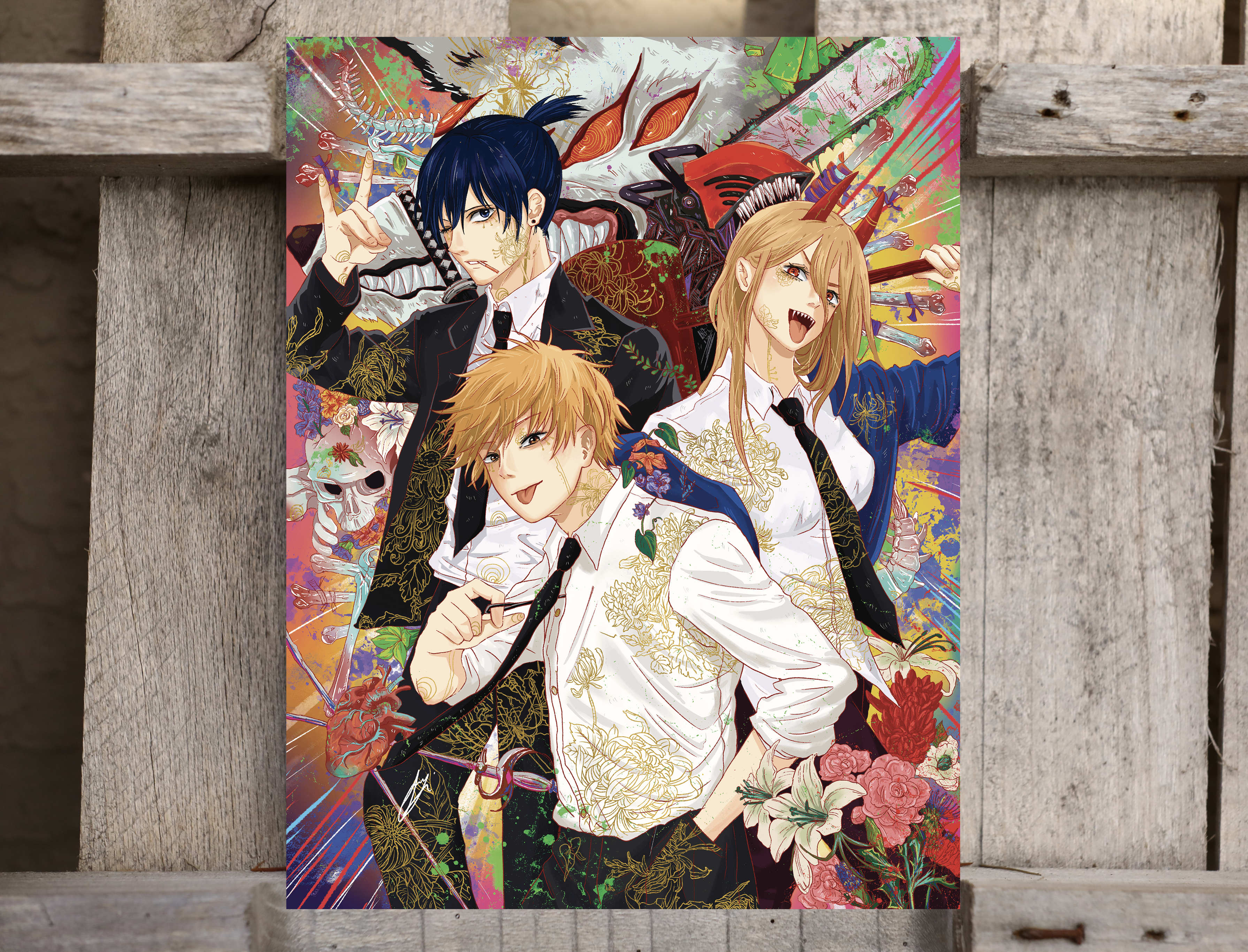 Chainsaw Man Trio Art Print